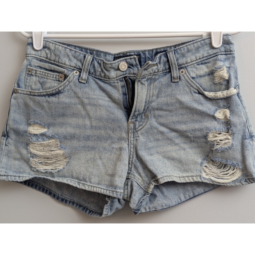 Z3‎ Lucky Brand The Cut Off Jean Shorts Women's Sz 4/27 Light Wash Distressed